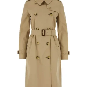 Beige cotton trench coat