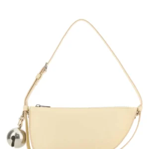 Cream leather Shield mini shoulder bag