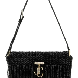 Black satin mini Avenue shoulder bag