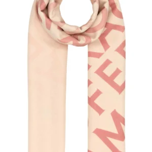 Embroidered wool blend reversible scarf