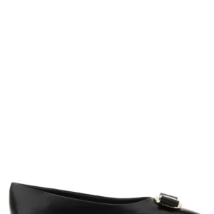 Black leather Zea ballerinas