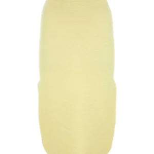 Yellow stretch cotton blend skirt