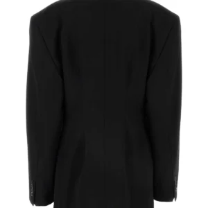 Black barathea oversize Cinched blazer