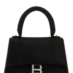 Black satin small Hourglass handbag
