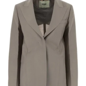 Dove grey mohair blend blazer