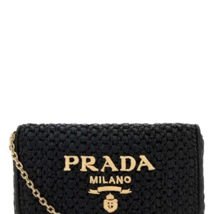 Black raffia crossbody bag