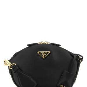 Black leather crossbody bag