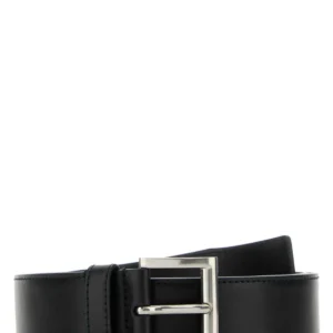 Black leather belt