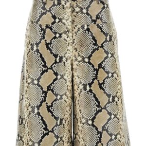 Printed leather bermuda shorts