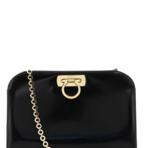 Black leather clutch