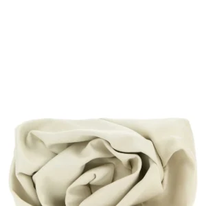 Ivory nappa leather Rose clutch