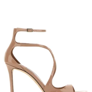 Antiqued pink leather Azia 95 sandals