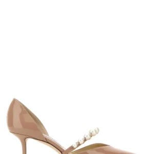 Antiqued pink leather Aurelie 65 pumps
