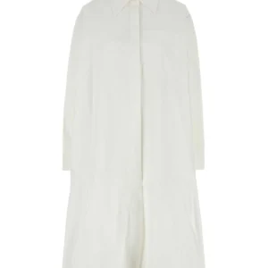 White poplin shirt dress