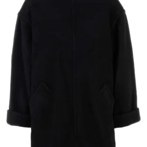 Black wool blend oversize sweater