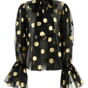 Printed organza blouse