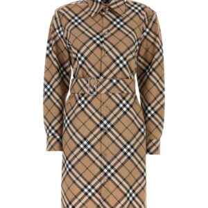 Embroidered jersey shirt dress