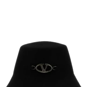 Black felt bucket hat