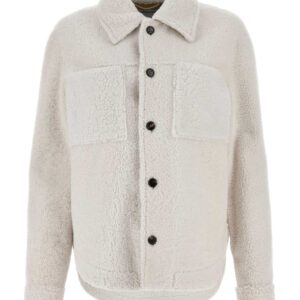 Chalk shearling oversize shirt