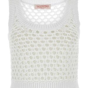 White mesh Valentino Garavani Escape crop-top