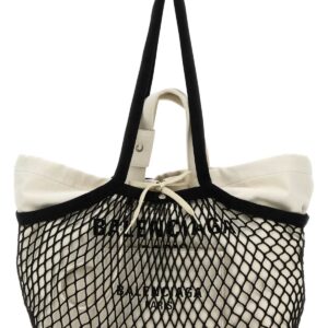 Two-tone canvas and mesh medium 24/7 shopping bag