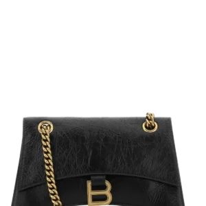 Black leather small Crush shoulder bag