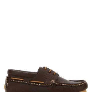 Chocolate leather Fendi Deck loafers