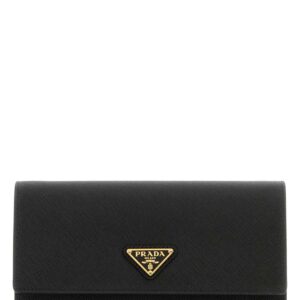 Black leather clutch