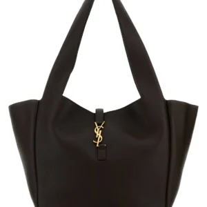 Brown leather Le 5 Ã  7 Bea shopping bag