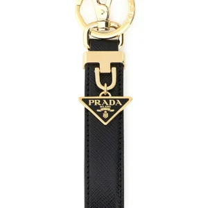 Black leather key ring