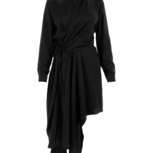 Black satin dress