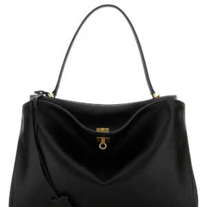 Black leather large Rodeo handbag