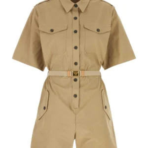 Khaki cotton jumpsuit