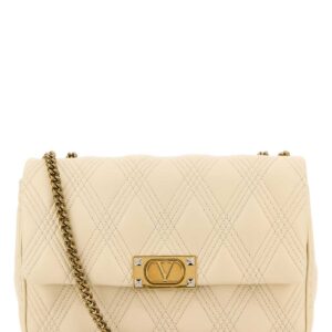 Ivory nappa leather large Quiltie 67 shoulder bag