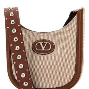 Two-tone canvas VLogo Signature crossbody bag