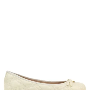 Ivory leather ballerinas
