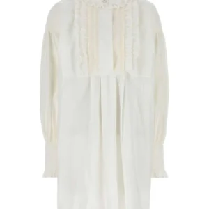 White cotton blend dress