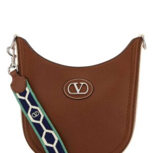 Caramel leather VLogo Signature shoulder bag