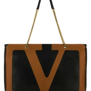 Black nappa leather large Viva Superstar shopping bag