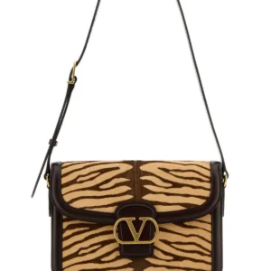 Two-tone calf hair and leather 9TO5 shoulder bag