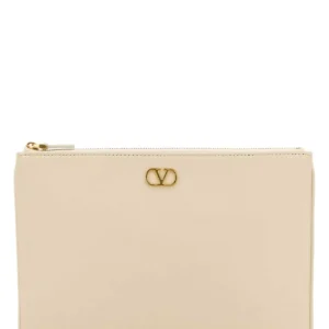 Ivory leather pouch