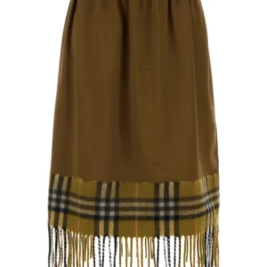 Biscuit satin skirt