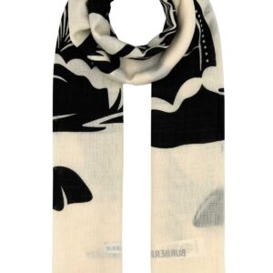 Embroidered wool scarf