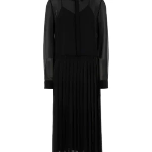 Black polyester shirt dress