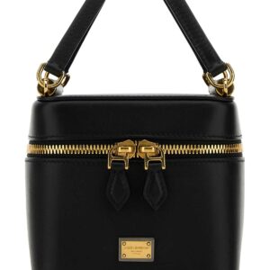 Black leather Sicily Cube handbag