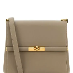 Dove grey leather Marlene crossbody bag