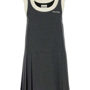 Dark grey wool mini dress