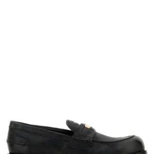 Slate leather loafers