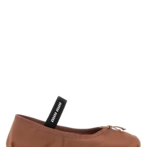 Dark pink satin ballerinas
