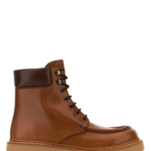 Caramel leather ankle boots